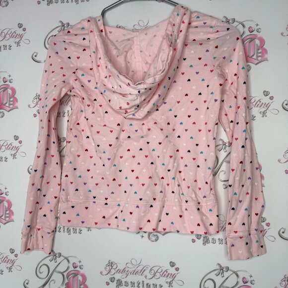 Gap heart print long sleeve pink purple red blue purple white hearts sweater - Picture 4 of 9